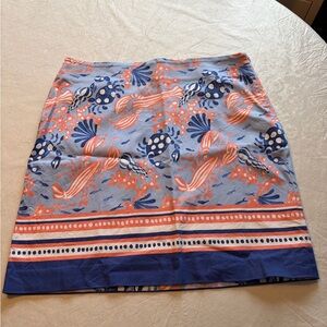 Talbots Blue and Orange Ocean Skirt